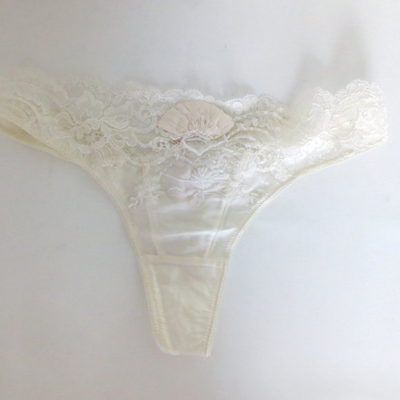 NEW EVE'S TEMPTATION SILK UNLINED FLORAL LACE BRA/PANTIES 2PC SET - Picture 5 of 16